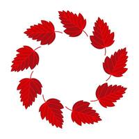 A Beautiful Circular Arrangement of Vibrant Red Autumn Leaves that Captivates the Eye vector