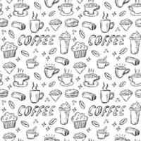 An Enchanting Pattern Featuring Coffee and Treats for Inviting and Cozy Atmospheres vector