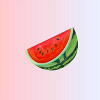 A digital illustration features a stylized slice of watermelon vector