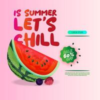 A vibrant design featuring a watermelon slice vector
