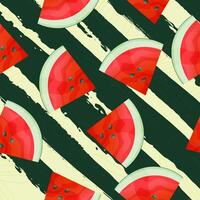 Watermelon slices pattern design vector