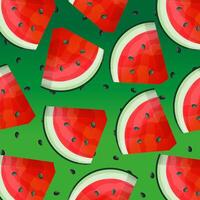 watermelon slice pattern background vector