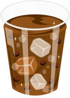 Cold cocoa drink with ice cubes in takeaway cup on the table png