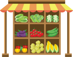 Fresh Vegetables on Display Shelf at Grocery Store png