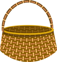 Natural rattan basket design made with creative skills png