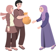Sharing and Caring on Eid, Zakat Giving to the Less Fortunate png