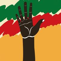 juneteenth flag with hand vector