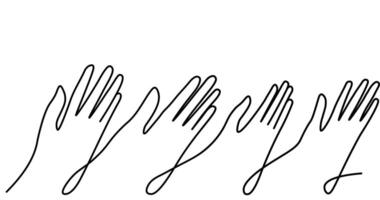 hands wave in doodle style vector