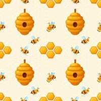 bee and honeycomb illustration vector