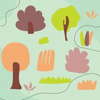 Cartoon trees foliage layout. vector