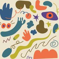 Playful abstract quirky mix. vector
