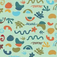 Botanical squiggle green layout. vector