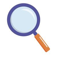 Flat style magnifying glass with realistic highlight, great for search, research or detective content. vector