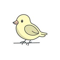Cute cartoon Bird coloring book illustration design templates simple and modern, isolated on white vector