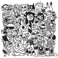 Colorful collection of cartoon monsters and characters, showcasing playful and whimsical designs vector