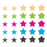 Stars Multiple Colours Set vector