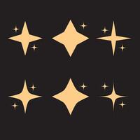 Sparkling Yellow Stars Set vector