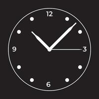 wall clock on black background vector