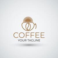 Coffee morning logo design template vector