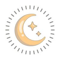 Star and Moon cartoon style vector