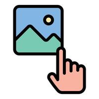 Interactivity icon flat line style illustration representing user engagement and responsive design, suitable for digital media, web development, and user experience-related projects vector