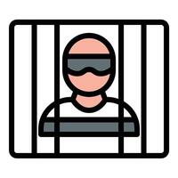Criminal icon flat line style illustration representing unlawful activity and offenders, suitable for law enforcement, legal, and crime prevention-related projects vector