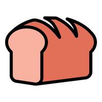 Bread icon flat line style illustration representing baked goods and staple food, suitable for culinary, bakery, and food service-related projects vector