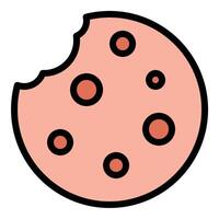 Cookie icon flat line style illustration representing sweet baked snacks, suitable for bakery, dessert, and food-related projects vector
