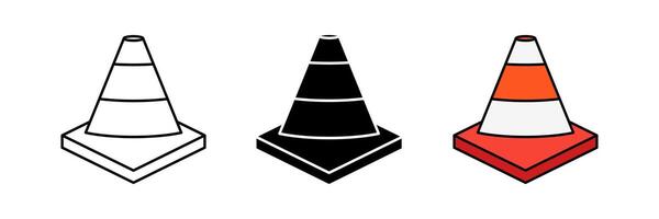 safety cone icon set. modern design isolated on white background vector