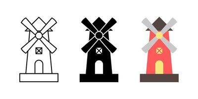 windmill icon set. modern design isolated on white background vector