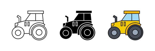 tractor icon set. modern design isolated on white background vector