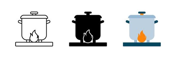 cooking pot icon set. trendy and modern design vector