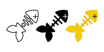 fish bone icon set. modern design isolated on white background vector