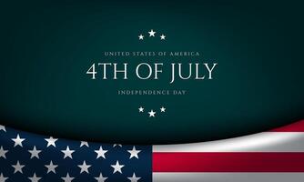 4th of July Independence Day Greeting Card Design. vector