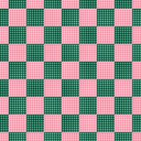 Green and Pink Gingham Checkerboard Seamless Pattern vector