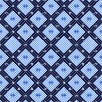 Blue Gingham and Bow Seamless Pattern, Cute Vintage Checkered Lattice with Ribbons vector
