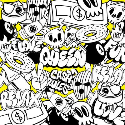 Doodle graffiti background illustration. Hand drawing of graffiti doodle elements