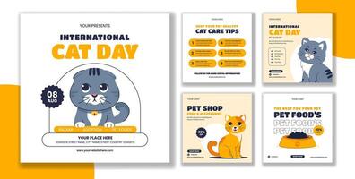 International Cat Day promotional graphic vector
