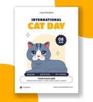 Cute cat illustration for International Cat Day vector