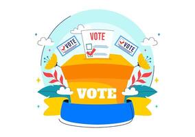 International Democracy Event Featuring Ballots and Raised Hands vector