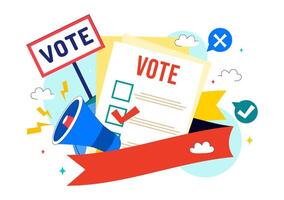 Democracy Day with Voting Elements in Flat Design Background vector