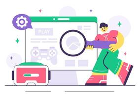 Illustration Featuring Game Developers Working with Code and Digital Technology vector