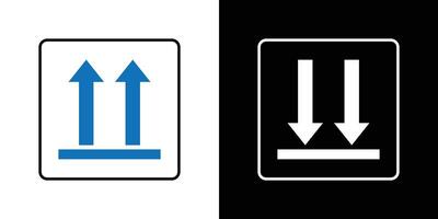 Up and Down Handling Symbols for Package Orientation. vector