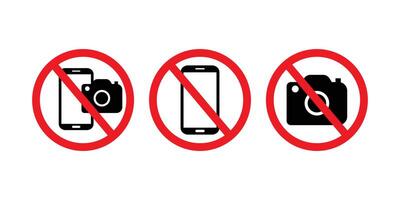 Prohibit Photography and Mobile Device Use Sign. No Recording or Photography Prohibited Sign. vector