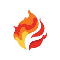 Abstract Flame Logo Design with Orange and Red Colors on White vector