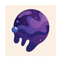Abstract Space Blob with Stars and Spheres in Shades of Purple vector
