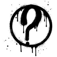 Spray painted graffiti question marks in black over white. question drip symbol isolated on white background vector