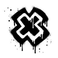 Spray painted graffiti check mark. X symbol isolated on white background vector