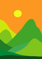 Abstract Mountain landscape background. creative minimalist modern art print. use for print art, poster, cover, banner vector