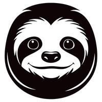Sloth Logo - Minimalist Flat Simple Black Silhouette Logogram for Brand vector